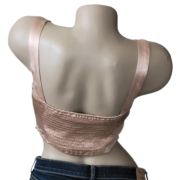 Astr the Label Larinna Bustier Crop Top Small Sweetheart Neck Sleeveless Beige - Picture 8 of 11